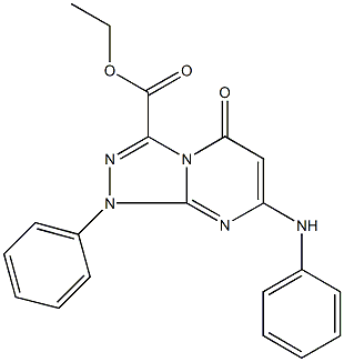 ethyl 7-anilino-5-oxo-1-phenyl-1,5-dihydro[1,2,4]triazolo[4,3-a]pyrimidine-3-carboxylate Struktur