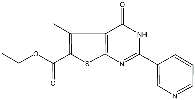 ethyl 5-methyl-4-oxo-2-(3-pyridinyl)-3,4-dihydrothieno[2,3-d]pyrimidine-6-carboxylate Struktur