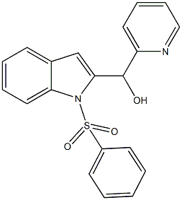 [1-(phenylsulfonyl)-1H-indol-2-yl](2-pyridinyl)methanol Struktur