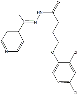 4-(2,4-dichlorophenoxy)-N'-[1-(4-pyridinyl)ethylidene]butanohydrazide Struktur