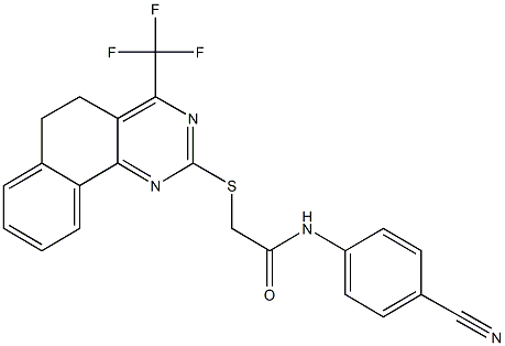 N-(4-cyanophenyl)-2-{[4-(trifluoromethyl)-5,6-dihydrobenzo[h]quinazolin-2-yl]sulfanyl}acetamide Struktur