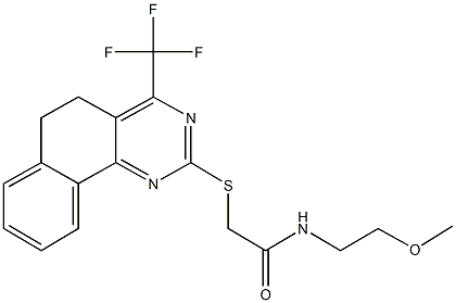 N-(2-methoxyethyl)-2-{[4-(trifluoromethyl)-5,6-dihydrobenzo[h]quinazolin-2-yl]sulfanyl}acetamide Structure