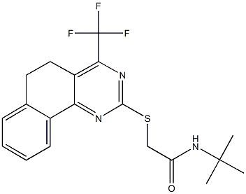 N-(tert-butyl)-2-{[4-(trifluoromethyl)-5,6-dihydrobenzo[h]quinazolin-2-yl]sulfanyl}acetamide Struktur