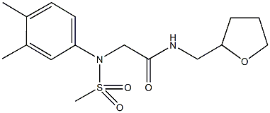 2-[3,4-dimethyl(methylsulfonyl)anilino]-N-(tetrahydro-2-furanylmethyl)acetamide Struktur