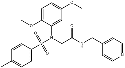 2-{2,5-dimethoxy[(4-methylphenyl)sulfonyl]anilino}-N-(pyridin-4-ylmethyl)acetamide Struktur