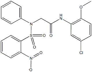 N-(5-chloro-2-methoxyphenyl)-2-[({2-nitrophenyl}sulfonyl)anilino]acetamide Struktur