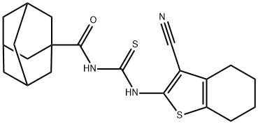 N-(1-adamantylcarbonyl)-N'-(3-cyano-4,5,6,7-tetrahydro-1-benzothien-2-yl)thiourea Struktur