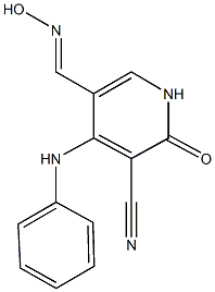 4-anilino-5-[(hydroxyimino)methyl]-2-oxo-1,2-dihydro-3-pyridinecarbonitrile Struktur