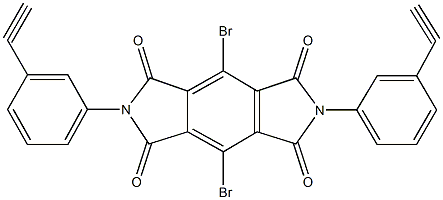 4,8-dibromo-2,6-bis(3-ethynylphenyl)pyrrolo[3,4-f]isoindole-1,3,5,7(2H,6H)-tetrone Struktur