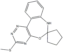 3-(methylsulfanyl)-6,7-dihydrospiro([1,2,4]triazino[5,6-d][3,1]benzoxazepine-6,1'-cyclopentane) Struktur