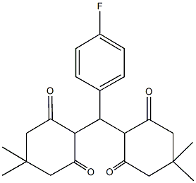 2-[(4,4-dimethyl-2,6-dioxocyclohexyl)(4-fluorophenyl)methyl]-5,5-dimethyl-1,3-cyclohexanedione Struktur