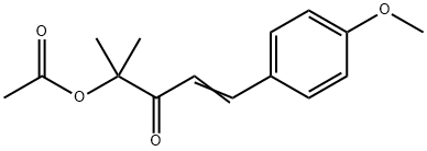 4-(4-methoxyphenyl)-1,1-dimethyl-2-oxo-3-butenyl acetate Struktur