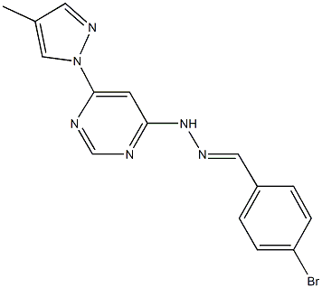 4-bromobenzaldehyde [6-(4-methyl-1H-pyrazol-1-yl)-4-pyrimidinyl]hydrazone Struktur