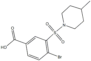 4-bromo-3-[(4-methyl-1-piperidinyl)sulfonyl]benzoic acid Struktur