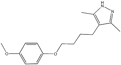 4-[4-(4-methoxyphenoxy)butyl]-3,5-dimethyl-1H-pyrazole Struktur