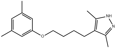 3,5-dimethylphenyl 4-(3,5-dimethyl-1H-pyrazol-4-yl)butyl ether Struktur