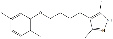 2,5-dimethylphenyl 4-(3,5-dimethyl-1H-pyrazol-4-yl)butyl ether Struktur