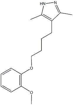 4-[4-(2-methoxyphenoxy)butyl]-3,5-dimethyl-1H-pyrazole Struktur