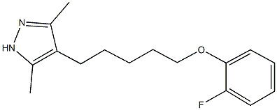 4-[5-(2-fluorophenoxy)pentyl]-3,5-dimethyl-1H-pyrazole Struktur