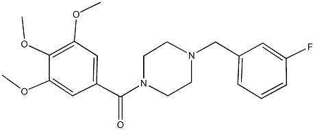 1-(3-fluorobenzyl)-4-(3,4,5-trimethoxybenzoyl)piperazine Struktur