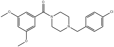 1-(4-chlorobenzyl)-4-(3,5-dimethoxybenzoyl)piperazine Struktur