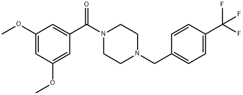 1-(3,5-dimethoxybenzoyl)-4-[4-(trifluoromethyl)benzyl]piperazine Struktur