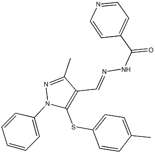 N'-({3-methyl-5-[(4-methylphenyl)sulfanyl]-1-phenyl-1H-pyrazol-4-yl}methylene)isonicotinohydrazide Struktur