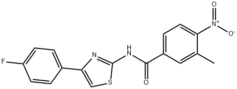 N-[4-(4-fluorophenyl)-1,3-thiazol-2-yl]-4-nitro-3-methylbenzamide Struktur