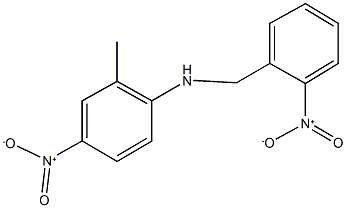 2-methyl-4-nitro-N-(2-nitrobenzyl)aniline Struktur