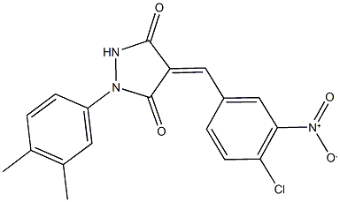 4-{4-chloro-3-nitrobenzylidene}-1-(3,4-dimethylphenyl)-3,5-pyrazolidinedione Struktur