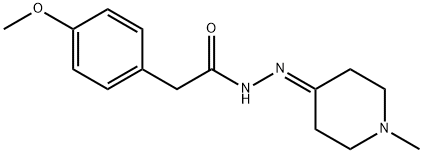 2-(4-methoxyphenyl)-N'-(1-methyl-4-piperidinylidene)acetohydrazide Struktur