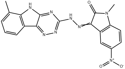 5-nitro-1-methyl-1H-indole-2,3-dione 3-[(6-methyl-5H-[1,2,4]triazino[5,6-b]indol-3-yl)hydrazone] Struktur