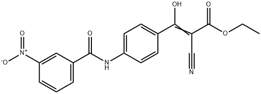 ethyl 2-cyano-3-[4-({3-nitrobenzoyl}amino)phenyl]-3-oxopropanoate Struktur