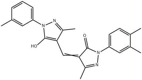 2-(3,4-dimethylphenyl)-4-{[5-hydroxy-3-methyl-1-(3-methylphenyl)-1H-pyrazol-4-yl]methylene}-5-methyl-2,4-dihydro-3H-pyrazol-3-one Struktur