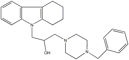 1-(4-benzyl-1-piperazinyl)-3-(1,2,3,4-tetrahydro-9H-carbazol-9-yl)-2-propanol Struktur