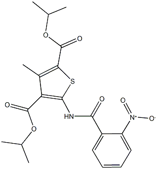 diisopropyl 5-({2-nitrobenzoyl}amino)-3-methyl-2,4-thiophenedicarboxylate Struktur