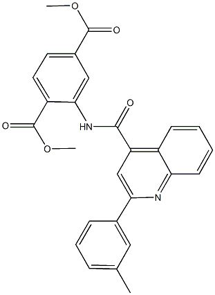 dimethyl 2-({[2-(3-methylphenyl)-4-quinolinyl]carbonyl}amino)terephthalate Struktur