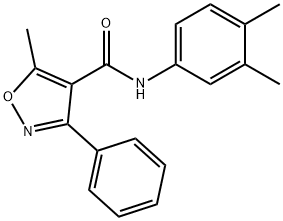 N-(3,4-dimethylphenyl)-5-methyl-3-phenyl-4-isoxazolecarboxamide Struktur