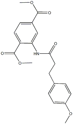 dimethyl 2-{[3-(4-methoxyphenyl)propanoyl]amino}terephthalate Struktur