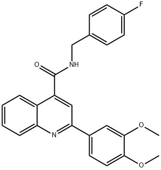 2-(3,4-dimethoxyphenyl)-N-(4-fluorobenzyl)-4-quinolinecarboxamide Struktur