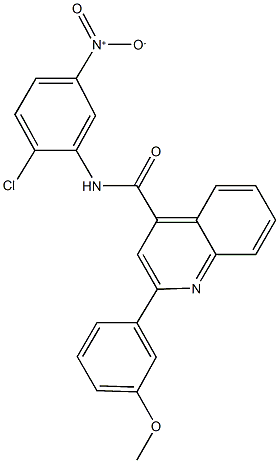 N-{2-chloro-5-nitrophenyl}-2-(3-methoxyphenyl)-4-quinolinecarboxamide Struktur