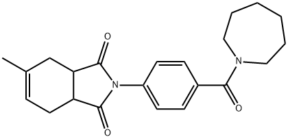 2-[4-(1-azepanylcarbonyl)phenyl]-5-methyl-3a,4,7,7a-tetrahydro-1H-isoindole-1,3(2H)-dione Struktur