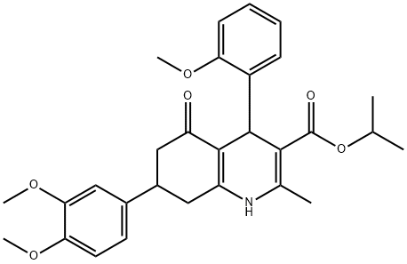 isopropyl 7-(3,4-dimethoxyphenyl)-4-(2-methoxyphenyl)-2-methyl-5-oxo-1,4,5,6,7,8-hexahydro-3-quinolinecarboxylate Struktur