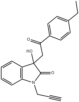 3-[2-(4-ethylphenyl)-2-oxoethyl]-3-hydroxy-1-(2-propynyl)-1,3-dihydro-2H-indol-2-one Struktur