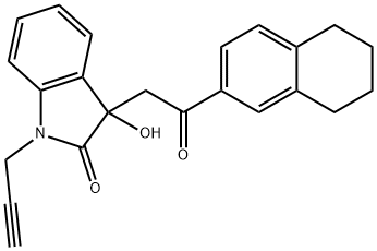 3-hydroxy-3-[2-oxo-2-(5,6,7,8-tetrahydro-2-naphthalenyl)ethyl]-1-(2-propynyl)-1,3-dihydro-2H-indol-2-one Struktur