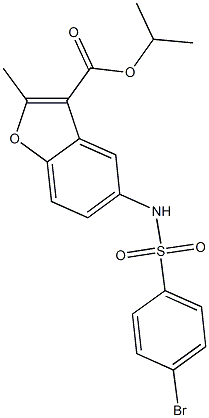 isopropyl 5-{[(4-bromophenyl)sulfonyl]amino}-2-methyl-1-benzofuran-3-carboxylate Struktur