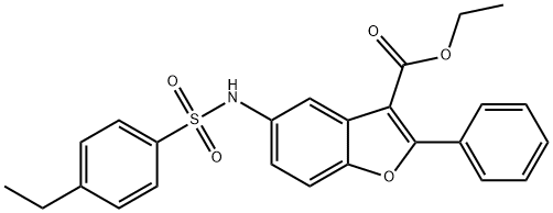 ethyl 5-{[(4-ethylphenyl)sulfonyl]amino}-2-phenyl-1-benzofuran-3-carboxylate Struktur