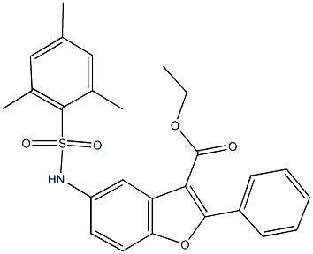 ethyl 5-[(mesitylsulfonyl)amino]-2-phenyl-1-benzofuran-3-carboxylate Struktur