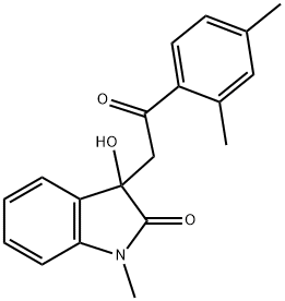 3-[2-(2,4-dimethylphenyl)-2-oxoethyl]-3-hydroxy-1-methyl-1,3-dihydro-2H-indol-2-one Struktur