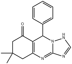 6,6-dimethyl-9-phenyl-5,6,7,9-tetrahydro[1,2,4]triazolo[5,1-b]quinazolin-8(4H)-one Struktur